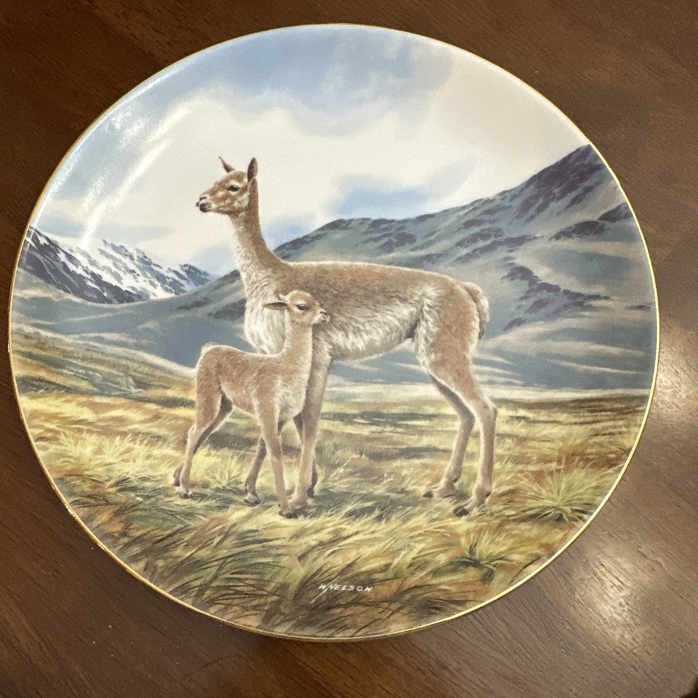 VTG W. S. George Collector‎ Plate The Vicuna by Will Nelson 1991 Certificate
